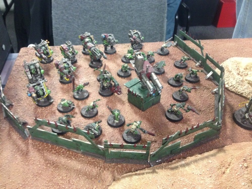 Chris had a lot of very sweet scratch built elements to his army.  This defense line is a great example of what he brought to the table.  